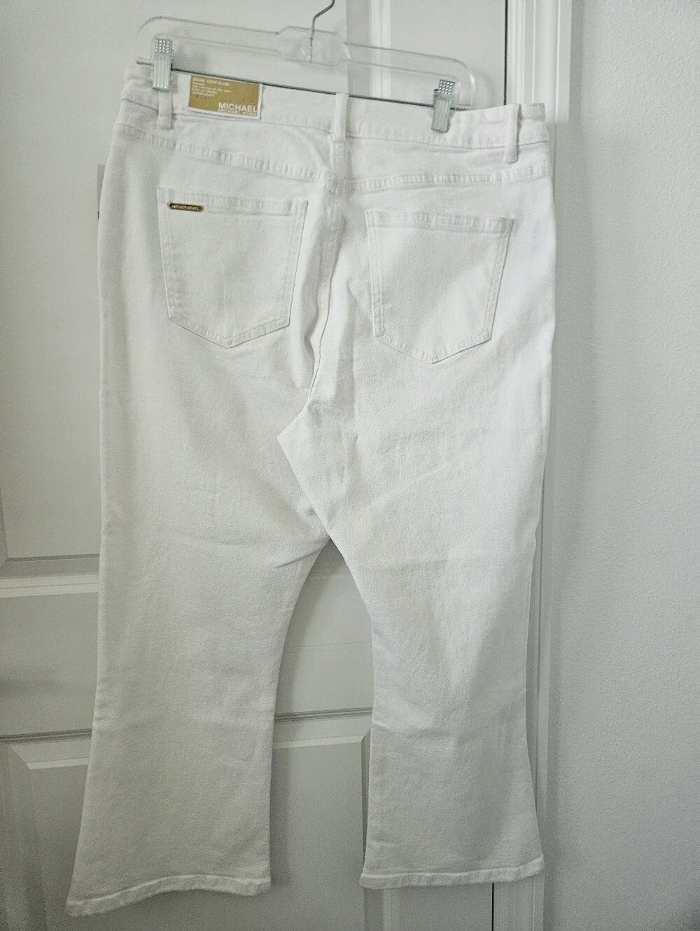 NWT Michael Kors White Selma Flared Jeams Size 14 , 25